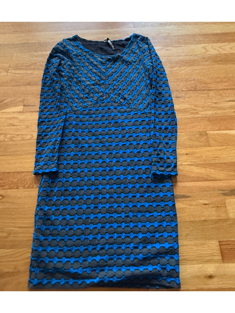 Plenty by Tracy Reese Anthropologie Textured Knit Dress - Blue & Gray - Size S